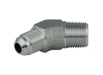 Mako MJIC-2503-06-08N Male NPT Adapter 45° Elbow 3/8" M JIC (9/16"-18) X 1/2" M NPT 45° Elbow - 316 Stainless