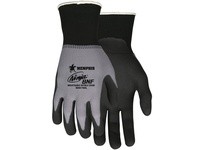 MCR N96790L Ninja BNF 15 Gauge Gray Nylon/Spandex Shell Black Breathable Nitrile Foam (BNF) coated Palm and Fingertips