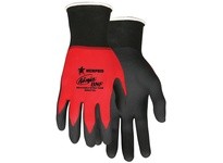 MCR N96970S Ninja BNF 18 Gauge Red Nylon/Spandex Shell Black Breathable Nitrile Foam (BNF) coated Palm and Fingertips