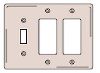 Hubbell Wiring NP1262BK WALLPLATE 3-G 1) TOG 2) DEC BK