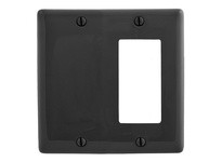 Hubbell Wiring NP1326BK WALLPLATE 2-G 1) DEC 1) BLNK BK | YarinInd