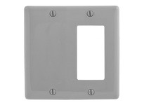 Hubbell Wiring NP1326GY WALLPLATE 2-G 1) DEC 1) BLNK GY