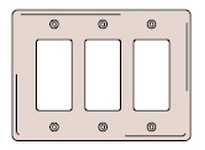 Hubbell Wiring NP263OW WALLPLATE 3-G 3) RECT OW