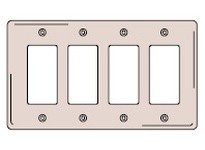 Hubbell Wiring NP264GY WALLPLATE 4-G 4) RECT GY
