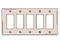 Hubbell Wiring NP265GY WALLPLATE 5-G 5) RECT GY