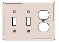 Hubbell Wiring NP28 WALLPLATE 3-G 2) TOG 1) DUP BR