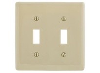 Hubbell Wiring NP2INA WALLPLATE 2-G 2) TOGG IVORY | YarinInd