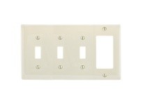 Hubbell Wiring NP326LA WALLPLATE 4-G 3) TOG 1) DEC LA | High-Quality Wallplate