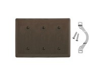 Hubbell Wiring NP34 WALLPLATE 3-G 3 STRP MT BLANK | YarinInd