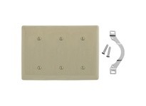 Hubbell Wiring NP34I WALLPLATE 3-G 3 STRP MT BLANK IV