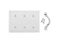 Hubbell Wiring NP34W WALLPLATE 3-G 3 STRP MT BLANK WH