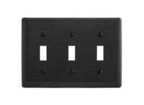 Hubbell Wiring NP3BK WALLPLATE 3-G 3) TOGG BK | YarinInd