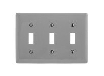 Hubbell Wiring NP3GY WALLPLATE 3-G 3) TOGG GY | YarinInd