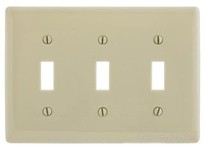 Hubbell Wiring NP3INA WALLPLATE 3-G 3) TOG IVORY