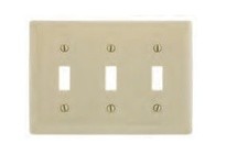 Hubbell Wiring NP3OW WALLPLATE 3-G 3) TOGG OW | YarinInd