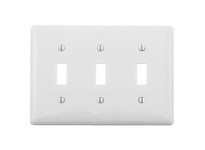 Hubbell Wiring NP3W WALLPLATE 3-G 3) TOGG WH | YarinInd