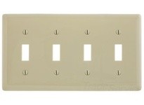 Hubbell Wiring NP4INA WALLPLATE 4-G 4) TOGG IVORY
