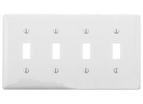 Hubbell Wiring NP4WNA WALLPLATE 4-G 4) TOGG WHITE