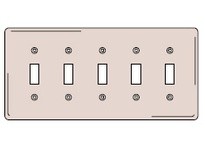 Hubbell Wiring NP5BK WALLPLATE 5-G 5) TOGG BK