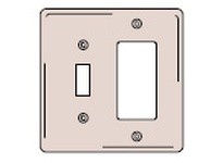 Hubbell Wiring NPJ126AL WALLPLT M-SIZE 2G 1) TOG 1) REC AL