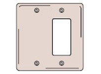 Hubbell Wiring NPJ1326GY WALLPLT M-SIZE 2G 1) DEC 1) BLNK GY | YarinInd