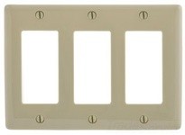 Hubbell Wiring NPJ263INA WLPLT M-SIZE 3-G 3) RECT IVORY | Industrial Supplies