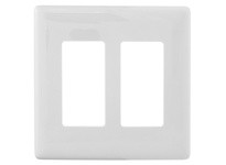 Hubbell Wiring NPS262W WALLPLATE 2G DEC SNAP-ON WHITE