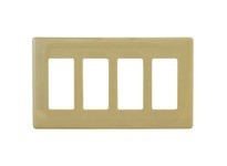 Hubbell Wiring NPS264I WALLPLATE 4G DEC SNAP-ON IVORY