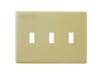 Hubbell Wiring NPS3I WALLPLATE 3G TOG SNAP-ON IVORY | YarinInd