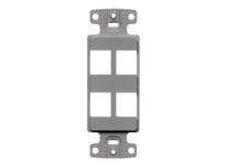 Hubbell Wiring NS614GY Plate Decorator Keystone Frame 4-Port | Industrial Supplies