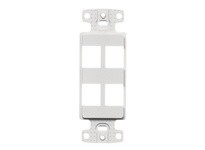 Hubbell Wiring NS614W PLATE DECORATOR KEYSTONE FRAME 4PORT WH