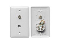 Hubbell Wiring NS747W PLATE 1GANG W/F-CONN/6POS 4CON S/TRM WH