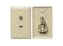 Hubbell Wiring NS748I PLATE 1GANG W/F-CONN/6POS 6CON S/TRM EI