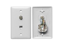 Hubbell Wiring NS748W PLATE 1GANG W/F-CONN/6POS 6CON S/TRM WH