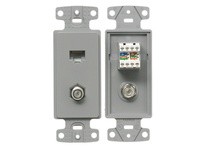 Hubbell Wiring NS785GY PLATE FRAME W/F-CONN & CAT5E JACK | Durable Solutions