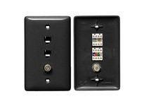 Hubbell Wiring NS790BK PLATE 1GANG W/6P4C CAT5E F-CONN BK | Quality Industrial Supplies