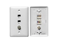 Hubbell Wiring NS790W PLATE 1GANGW/6P4CCAT5EF-CONNWH