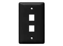 Hubbell Wiring NSP102BK PLATE WALLLABEL-LESSMIDSIZE2-PORTBK