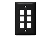 Hubbell Wiring NSP16BK PLATE WALLLABEL-LESS1-G6-PORTBK | YarinInd