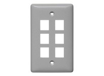 Hubbell Wiring NSP16GY PLATE WALLLABEL-LESS1-G6-PORTGY