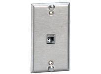 Hubbell Wiring P630S1G PLATE W-PHONE 1-G 1PORT SS | YarinInd