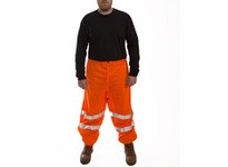 Tingley P70029-L/XL JOB SIGHT Hi-Vis Class E Pants Mesh Elastic Waist Drawcord 1 Pocket - Fluorescent Orange-Red Size L/XL