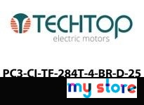 TechTop PC3-CI-TF-284T-4-BR-D-25 25 HP 1800 RPM 230/460 Volts 3 PH TEFC 284T Phase Converter NO Shaft