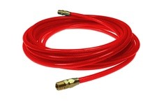 Coilhose PFE40504TRZ Flexeel Hose 1/4" ID x 50' 1/4" MPT Reusable Transparent Red
