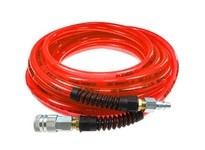 Coilhose PFE6050TRS58C Flexeel Hose 3/8" ID x 50' 3/8" Industrial QDs w/ SR Transparent Red