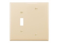 Cooper Eaton PJ113V Wallplate 2G Toggle/Blank Poly Mid Ivory
