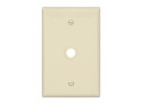 Cooper Eaton PJ11A Wallplate 1GTel/Coax.406" Hole Poly Mid Bx Almond | YarinInd