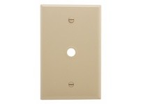 Cooper Eaton PJ11V Wallplate 1GTel/Coax.406" Hole Poly Mid Bx Ivory