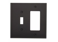 Cooper Eaton PJ126BK Wallplate 2G Toggle/Deco Poly Mid Black