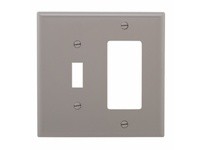 Cooper Eaton PJ126GY Wallplate 2G Toggle/Deco Poly Mid Gray | Industrial Supplies